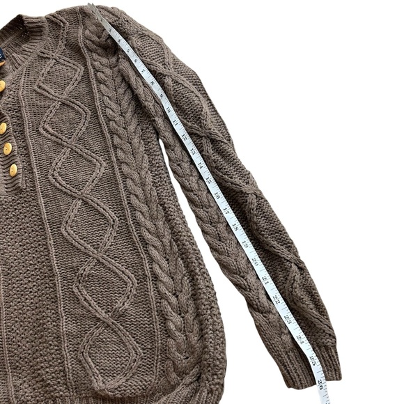 Vtg Hunters Run Women’s Cable Knit Henley Sweater. Size M - Picture 7 of 8